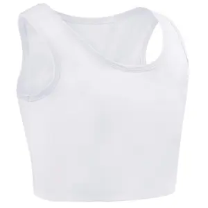 [VibeFit]CuteStreet Transgender Tomboy Chest Binder FTM Elastic Breathable Black Sleeveless Tank Top Pull On Closure Minimalist Womenswear Basic Casual Notched Neck Casual Notched Neckline