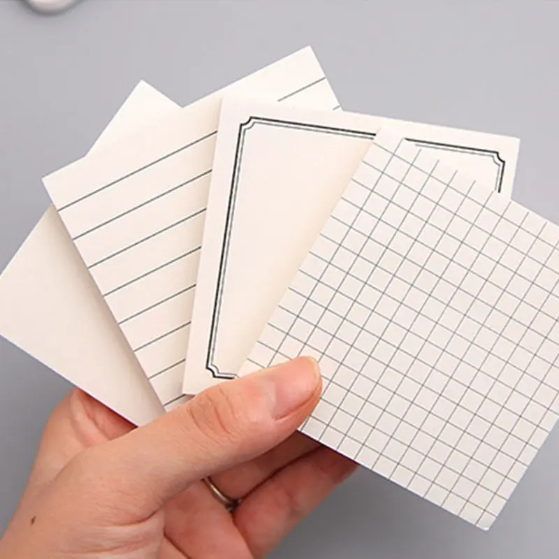 Style Simple Sticky Notes, Strong Adhesive, Grid Line Notepads, Reusable Non-Stick Paper, for School Office Notebook Use