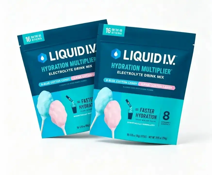 Cotton Candy - Hydration Multiplier - Hydration Powder Packets | Electrolyte Powder Drink Mix | Convenient Single-Serving Sticks | 8 Vitamins & Nutrients | 1 Pack (16 Servings)