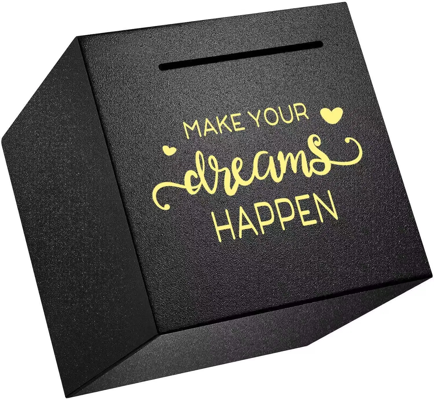 Stainless Steel Decor Piggy Bank - Indestructible 4.72in Secure Money Box for Adults, Must-Break-to-Open Metal Coin Bank for Savings Plan (Black)
