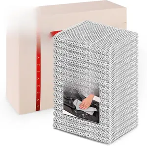 3 Layers Non Scratch Wire Dish Cleaning Supplies 15/30/45/75 PCS - Reusable Steel Wool /microfibre Scrubber Washcloths for Pans Sinks & Cookware