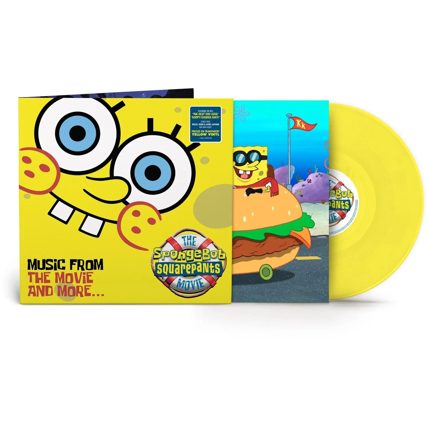 SpongeBob SquarePants: The Movie (Original Soundtrack Full Album) LP (Long Play) Yellow Colored Vinyl Record, Albums on Vinyl, Safe, Prince Paul Remix