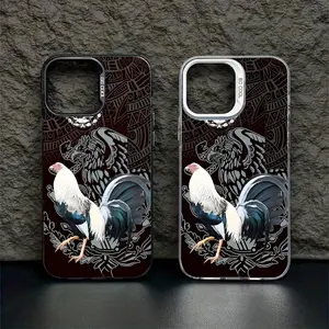 Case for iPhone 17 Pro Max 16 Plus 15 14 13 12 11 Air E Cool Creative Art Rooster Pattern Matte Shockproof Anti-Scratch Stylish Smartphone Cover