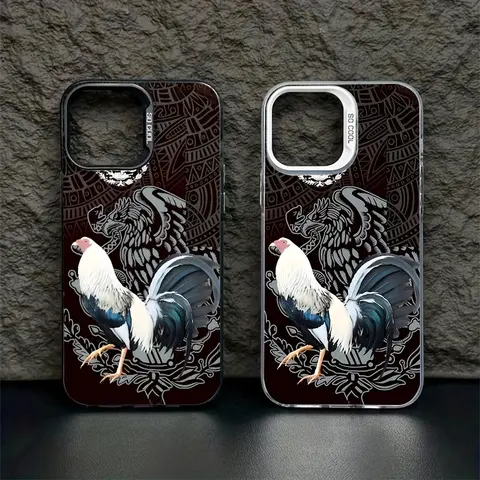 Case for iPhone 17 Pro Max 16 Plus 15 14 13 12 11 Air E Cool Creative Art Rooster Pattern Matte Shockproof Anti-Scratch Stylish Smartphone Cover