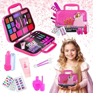 Princess Kids Makeup Kit for Girl Real Non Toxic Makeup Set with Remover Washable Toddler Makeup Kit for Ages 3-10 Years Old Pretend Play Birthday Gift