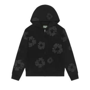 Denim Tears Mono Cotton Wreath Zip Hoodie 'Black'