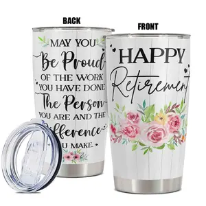 20oz Tumbler, 1 Count Retirement Gift for Retiree, Happy Retirement Funny Print Insulated Tumbler, Gift for Any Occasion, Drinkware, Insulated Travel Drinkware