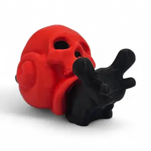 Skull Snail Figurine – Articulating Fidget Display – Creepy Cute Collectible Decor Shelf