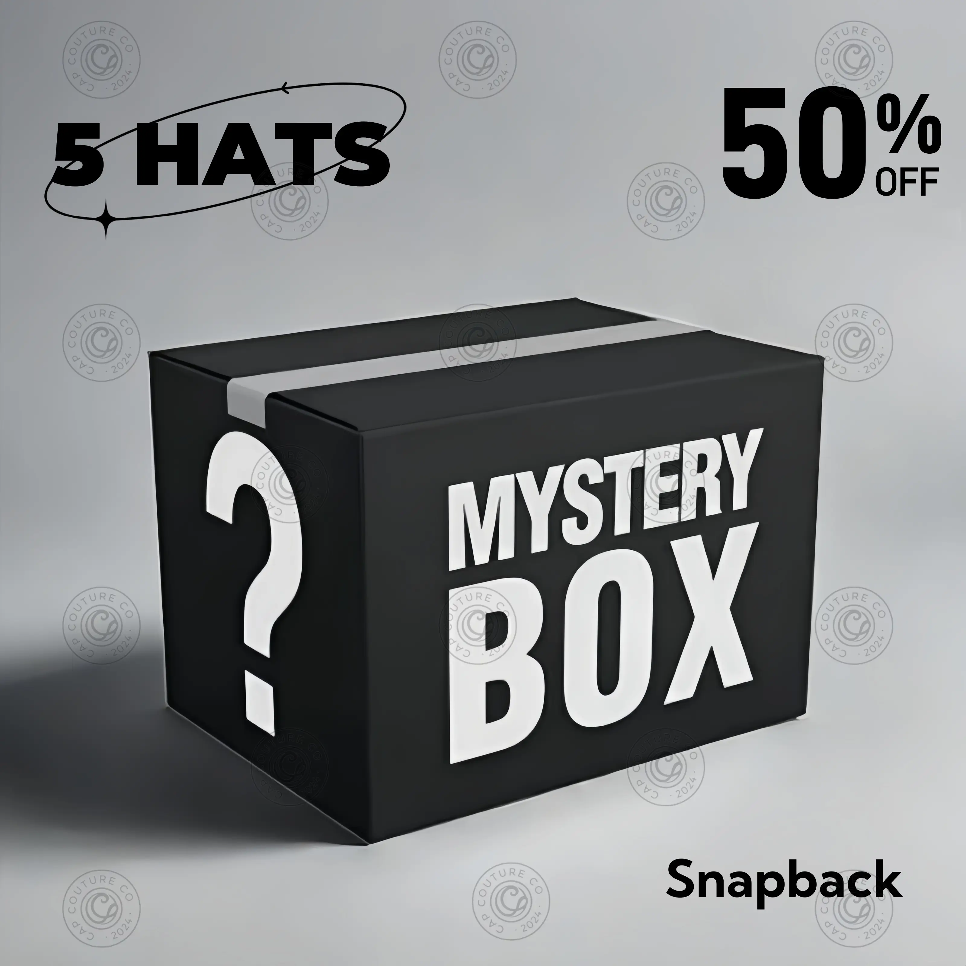 Mystery Hat Box - Five Randomly Picked Flat Brim Trucker Hats - Mystery Birthday Gift, Friend Gift, Mystery Box Challenge