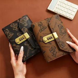 Bear Lock Cash Savings Book, High-Definition Visible Pages, 50 Sheets/can Hold 100 Sheets, Tri-Fold Design, Fun Easy-To-Use Cash Notebook