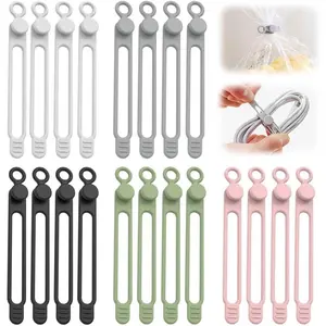 20Pcs Silicone Cable Ties, 2026 New Data Cable Organizer, Silicone Cable Ties Cable Management Organizer, Cable Management for Fastening Charger Home Office Desk Kitchen Appliances Cords Wires (20)