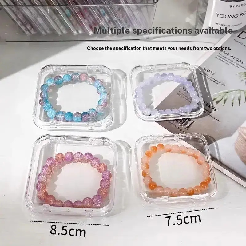 Five-Piece Crystal Bracelet Storage Box with Lid, Dustproof Acrylic Jewelry Organizer, Small Transparent Case for Necklaces and Accessories