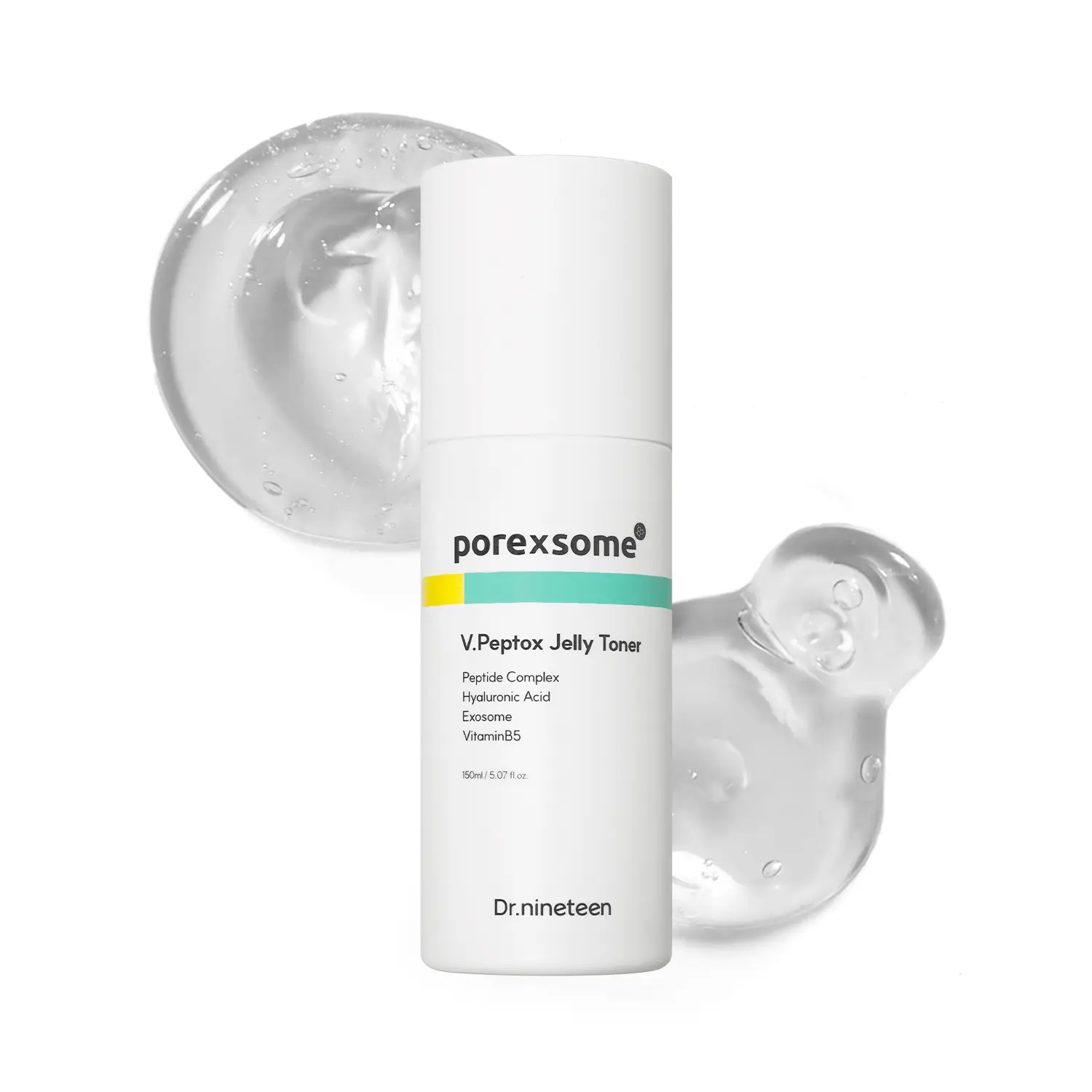 Dr.nineteen V.Peptox Jelly Tonerㅣ13 Peptides 25,000ppm + 10 Hyaluronic Acid(HA) + ExosomeㅣEssence Toner for Pore Tightening & CoolingㅣK-Skincare (5.07 fl.oz.)