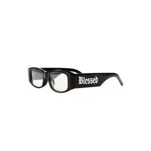 Blessed Black/Silver Square Rectangle Sunglass Blessed Black/Silver Square Rectangle Sunglass