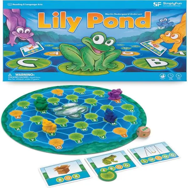 Lily Pond Educational Reading & Spelling Game for Kids – Fun Early Learning Board Game for 2–4 Players, Preschool & Kindergarten Phonics Toy for Ages 4+