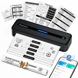 Phomemo M832 Portable 300DPI Thermal Printer with 100 Sheets US Letter Paper, Bluetooth Wireless Small Printer for Travel, Home SummerVibes & Office, Compatible with Android, iOS & Laptop, No Ink Required