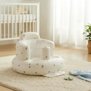 cute inflatable baby seat, portable plant pattern inflatable baby sofa, inflatable baby chair for babies, nursery essentials, cozy baby furniture, baby essentials
