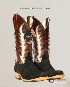 MACIE BEAN BLACK SUEDE 13” WHISKEY VAQUERO NARROW TOE -M9523