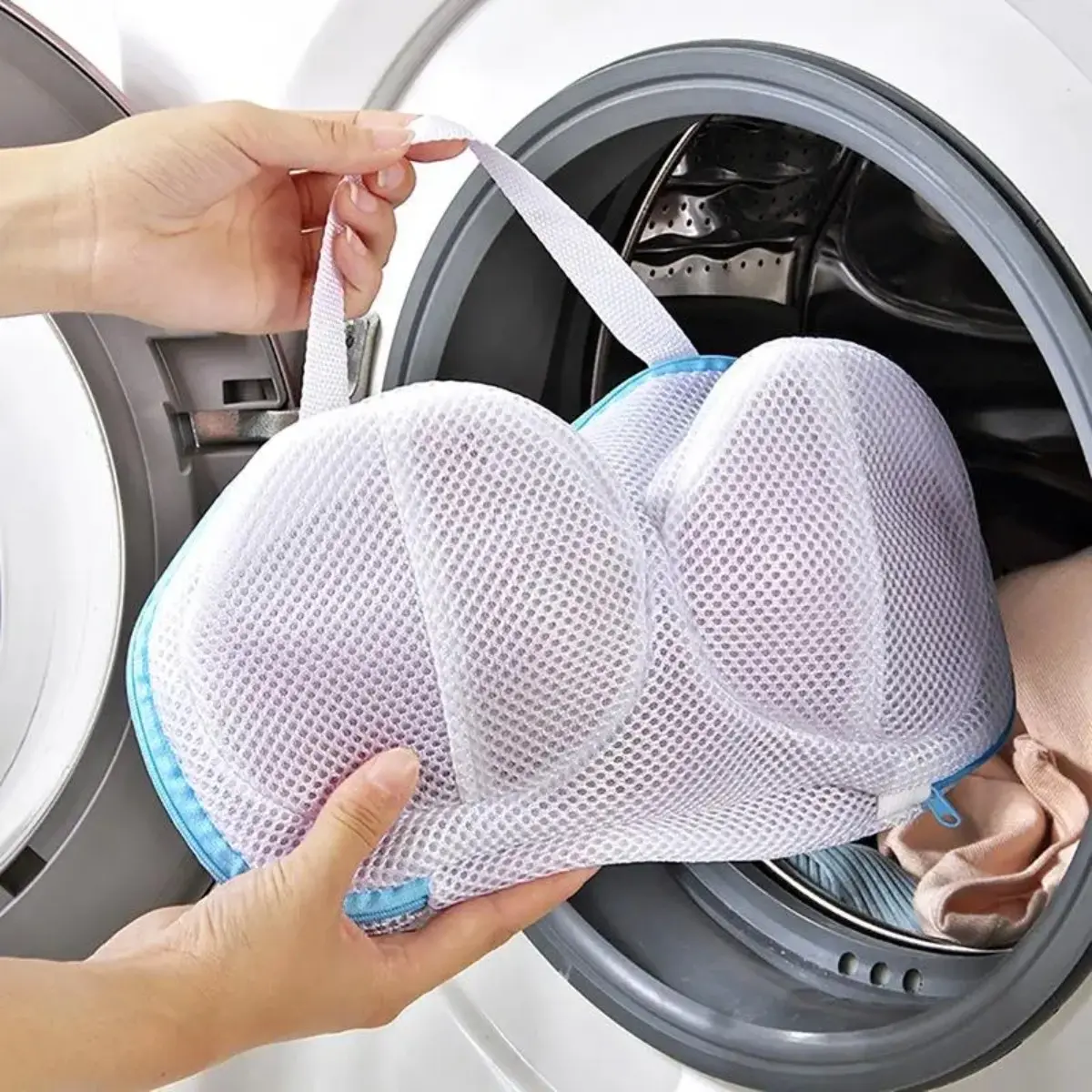 Cylindrical Bra Laundry Bag with Protective Frame, Mesh Anti-Deformation Garment Bag for Washing Machine and Delicates, Mesh Laundry Bags, Machine Wash