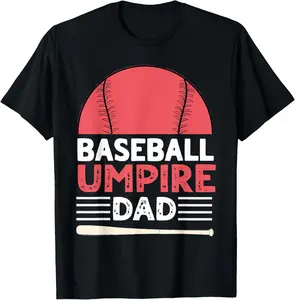 100% Cotton Funny Baseball Umpire Shirts for Men Baseball Umpire Dad T-Shirt
