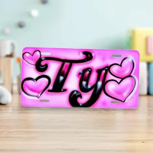 Airbrushed personalized car tags, custom vanity plate, hand painted automotive tag for cars,trucks,SUVs or recreational vehicles