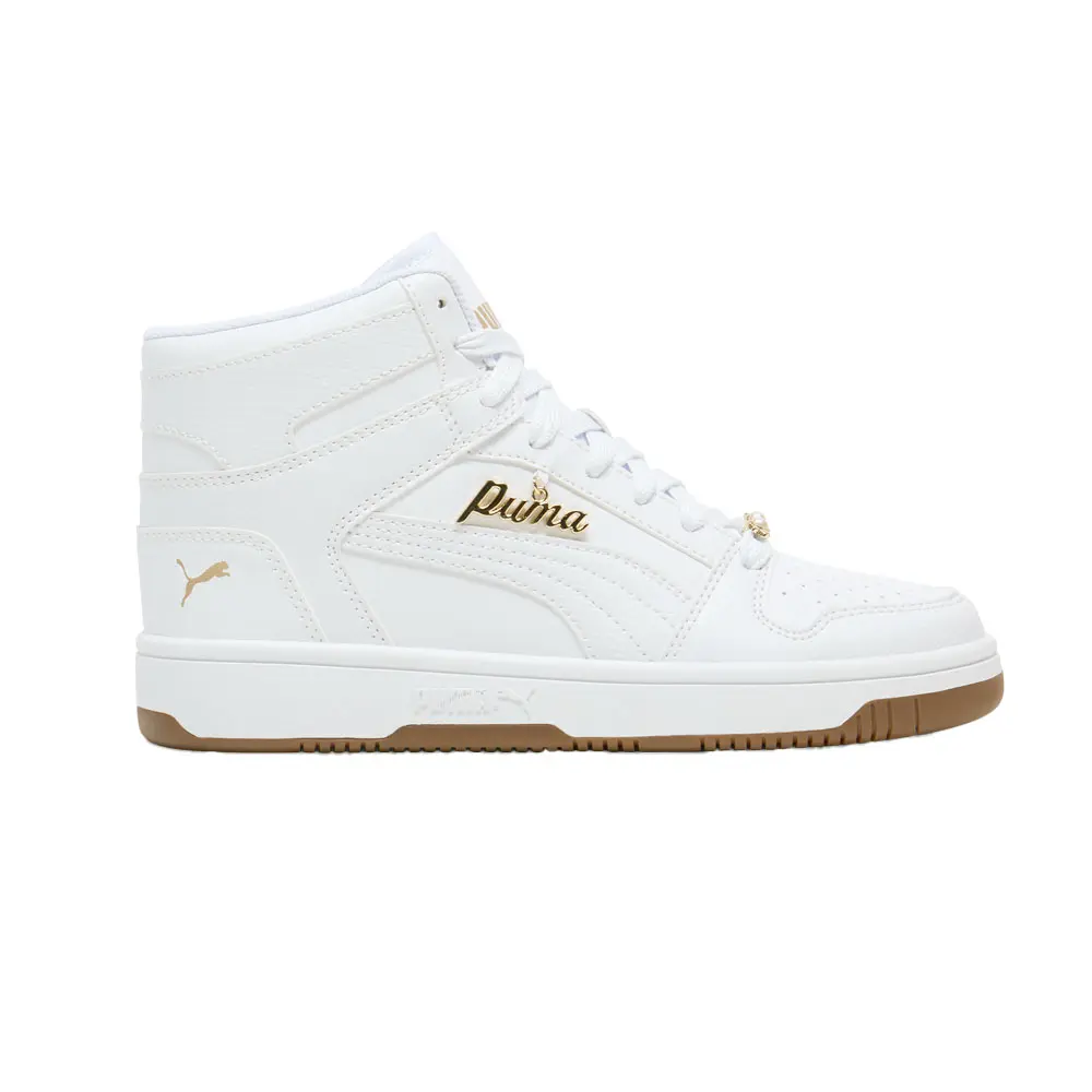 PUMA Womens Rebound Layup Rcl Bling Lace Up Sneakers Shoes Casual - White
