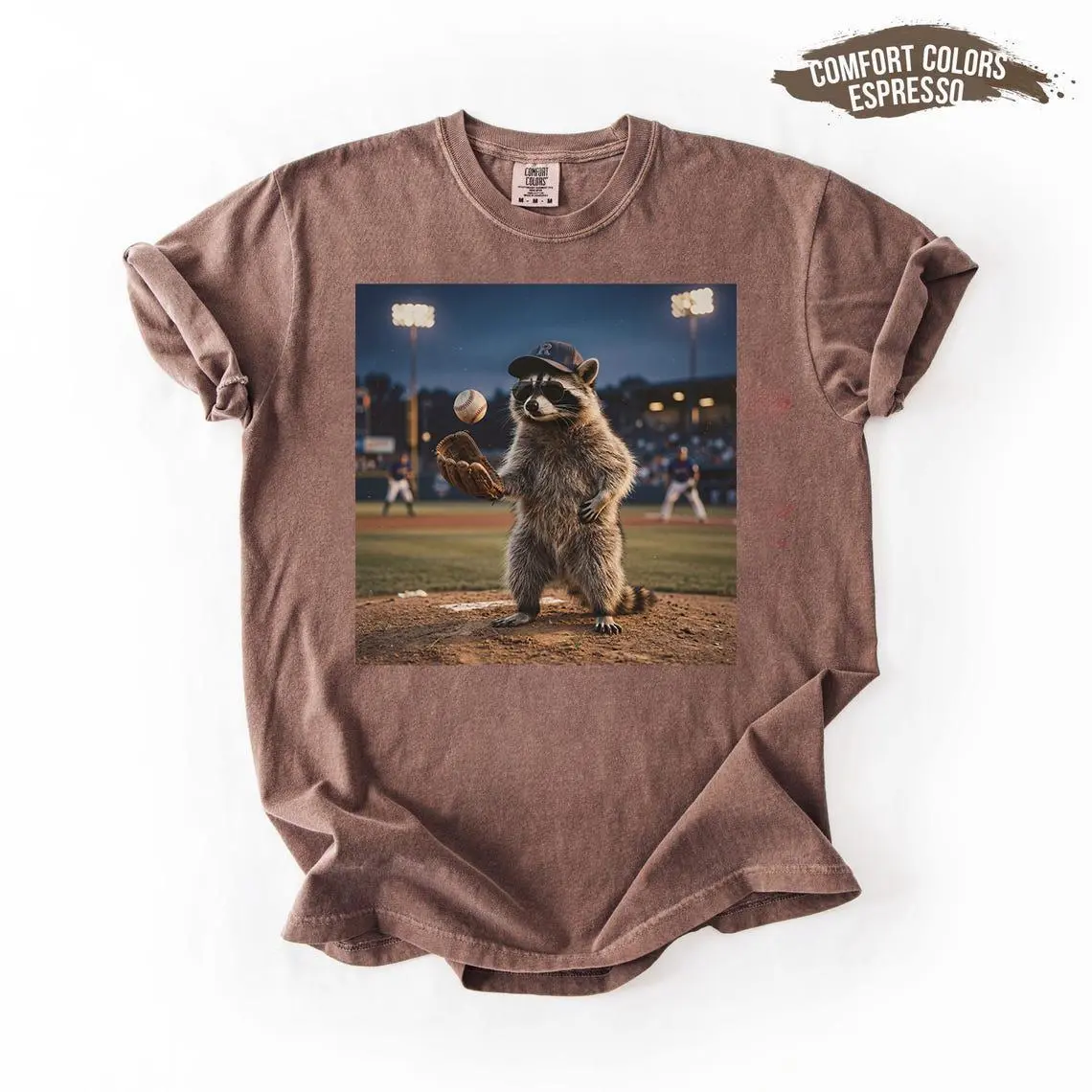 Comfort Colors® Funny Raccoon Baseball Pitcher Shirt Baseball Mom Gift Just A Pitcher Creature Tee Retro Funny Baseball Raccoon T-shirt