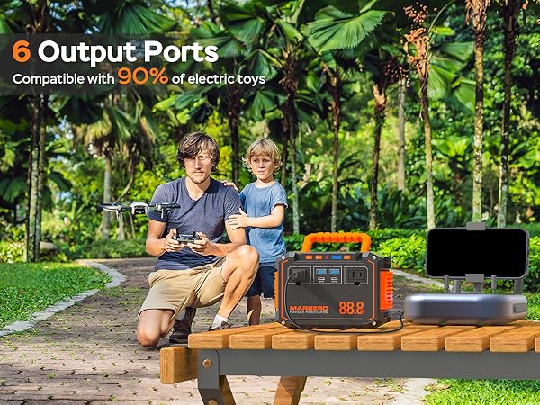 MARBERO 88.8Wh Portable Power Station with 2 x 100W AC Outlets(150W Surge) 6 Output Ports Built-in Flashlight for Camping Essentials Power Outage Outdoor Emergency MARBERO 88.8Wh Portable Power Station with 2 x 100W AC Outlets(150W Surge) 6 Output Ports Built-in Flashlight for Camping Essentials Power Outage Outdoor Emergency