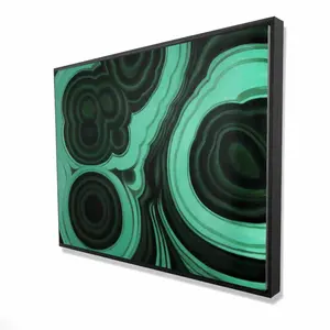 212 MAIN Framed Canvas Wall Art - Green Abstract Malachite Stone Artwork, 36x48 in, Retro Vibrant Hue Home Decor, Artistic Print, Ideal Home Styling Gift, Framed Wall Arts