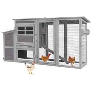 Aivituvin-AIR31-W Large Chicken House | Outdoor Chicken Coop with Wheels for 2-3 Hens