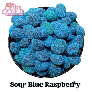 Boujee Munchies Sour Blue Raspberry Gushers Candy Snack Sweet Bonbon Sweet Bonbon Bite Tangy