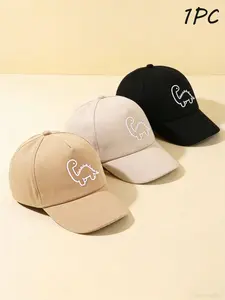 1-3 Years Old Kids Dinosaur Embroidered Baseball Cap, Toddler Sun Hat For Boys, New Arrival Cute Cartoon Fun And Unique Dinosaur Embroidery Visor Hat, Soft Brim UV Protection Visor, Casual Versatile Infant Sun Shield Cap For Spring & Summer, All Seasons