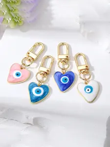 Heart Shaped Bohemian Style Blue Evil Eye Keychain, Vintage Bag Charm, Cute Wallet Accessory for Women, Perfect Gift for Friends and Loved Ones