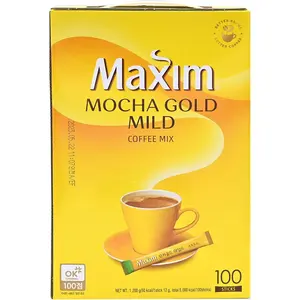 Haitai DS Maxim Mocha Gold Sweet Creamy Stick-Pack Instant Coffee Mix, 100 Single-Serve Sticks, 42.33oz Caffeinated Korean Beverage, Single-Serve Instant Coffee
