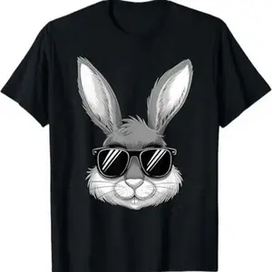 Easter Day Cool Bunny Face With Sunglasses Men T-Shirt Easter Gifts