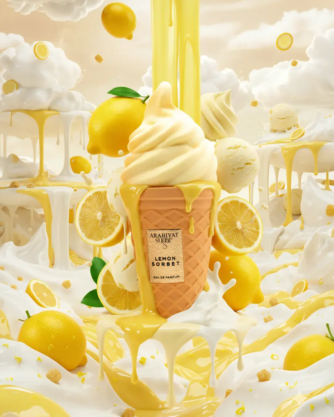 Arabiyat Sugar Lemon Sorbet Eau de Parfum, a Long-Lasting Citrus Gourmand Unisex Fragrance with Lemon & Vanilla Notes, 100ml (3.4 fl oz) Spray, Beauty Products, Vanilla Perfume, Fragrances, Citrus Vanilla