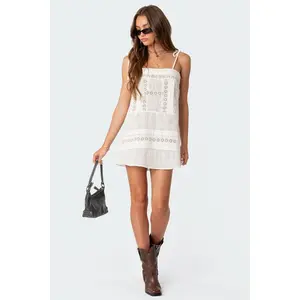 August Cotton Lace Mini Dress