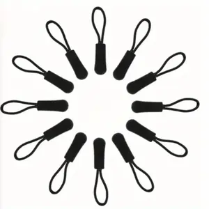Replacement Zipper Pulls, 10pcs Black Zipper Pull Cord Extender for Backpacks, Jackets, Luggage, Purses, Handbags