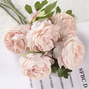 10 Pieces Artificial Peony Tea Rose Filigree Flower Living Room Home Decoration Wedding Table Decoration Photography decorating pink