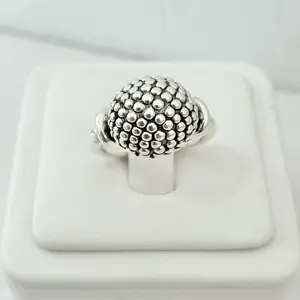 Sterling Silver 925 Ball Ring with a Modern design Hollow Lightweight Electroform Jewelry