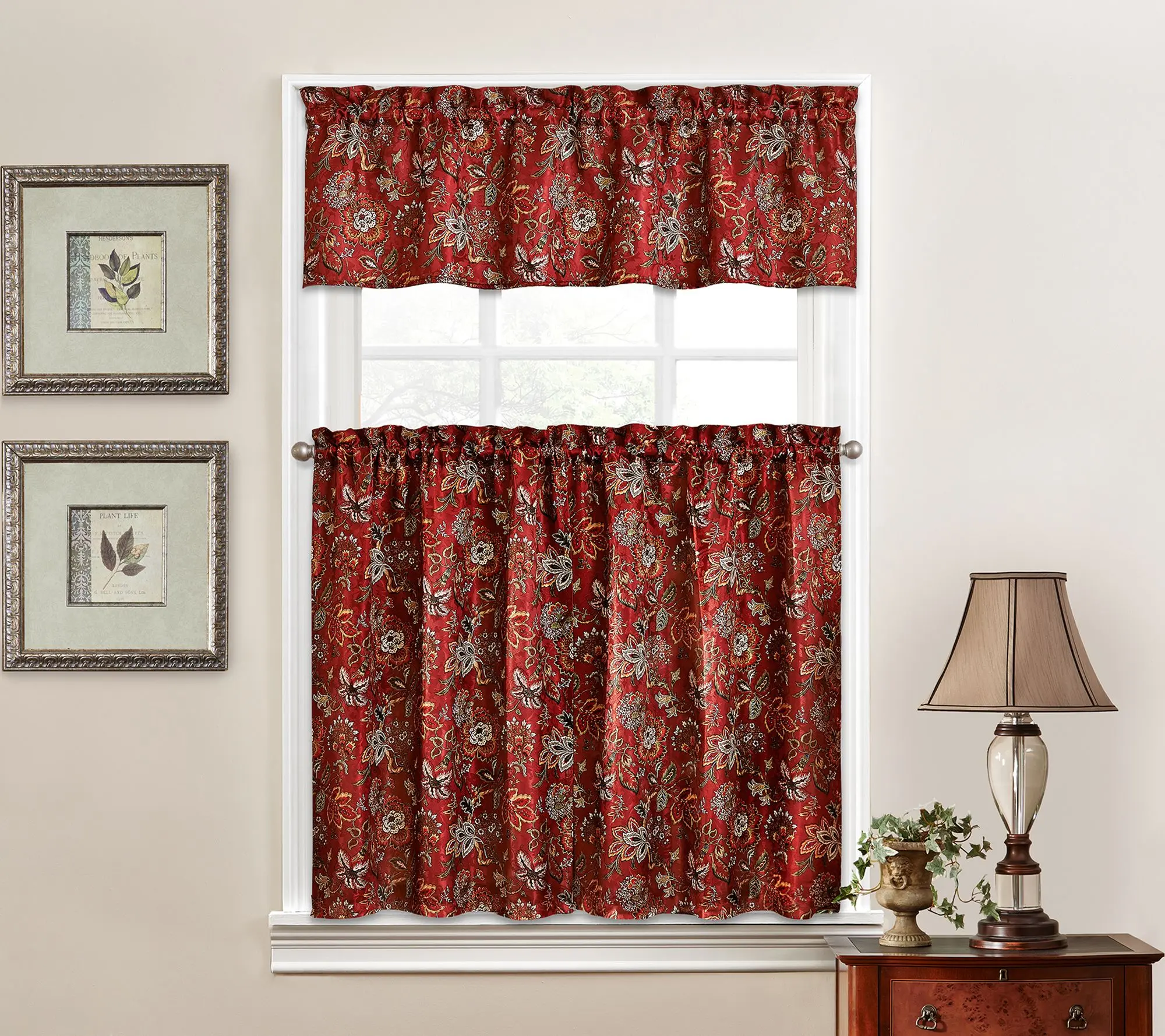 Waverly Navarra Curtain Tier & Valance Set - 52" X 36"