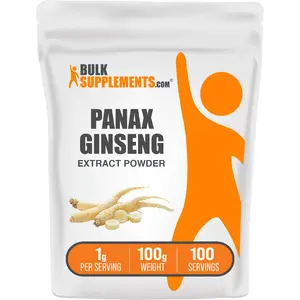BulkSupplements - Panax Ginseng Extract Powder - Immune - Energy Boost - 100g - 1g per Serving