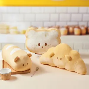 MINISO Toast Bread Plush Pillow – Cute Soft Cushion for Napping, Hugging & Sleeping, Cozy Stuffed Toy for Girls, Kawaii Room Decor, Comfortable Throw Pillow Gift for Friends & Home Summer Vibes
