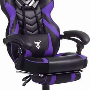 Purple Gaming Chair Reclining Computer Chair with Footrest