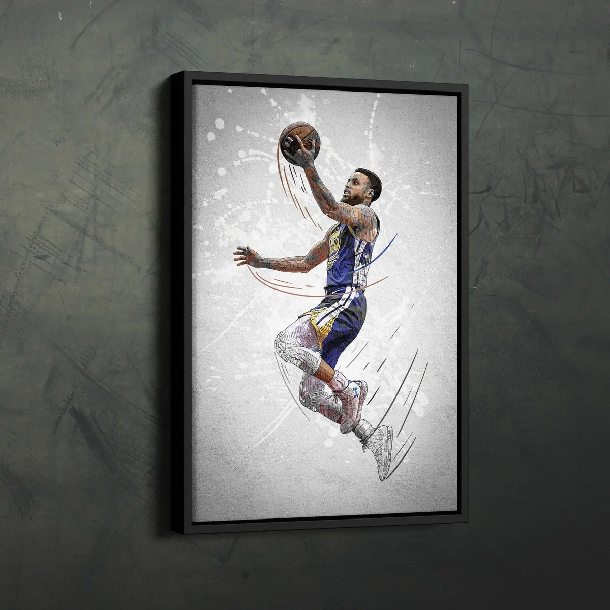 Unframed, Room Decor, Stephen Curry Poster Golden State Warriors Nba Wall Art Home Decor Poster Print Artwork – 5 Size, 8x12 to 27x40 inch
