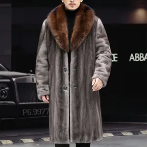 Long Premium Faux Fur Jacket for Men, Winter Apparel, Fur Coat for Men