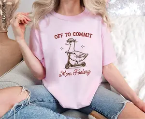 Off To Commit Mom Foolery Shirt Comfort Colors, Mama Goose Shirt, Funny Goose Scooter, Pregnancy Announcement, Cute Gift for Moms and Women