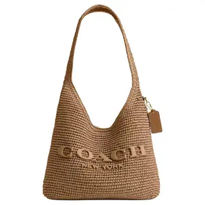Coach Brooklyn 28 Magnetic Closure Calfskin Crossbody Bag in Straw Color for Women