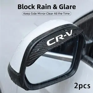 Crv 2pcs Car Rearview Mirror Rain Shield, Waterproof Anti-Fog Anti-Glare, Clear Vision in Rainy Weather, Carbon Fiber Texture Design, Autos