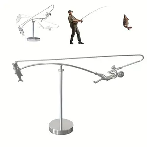 Dynamic Fishing Statue, Artistic Balance for Your Space, Home Decor Gift for Fishing Enthusiasts, Unique Fisherman Decoration